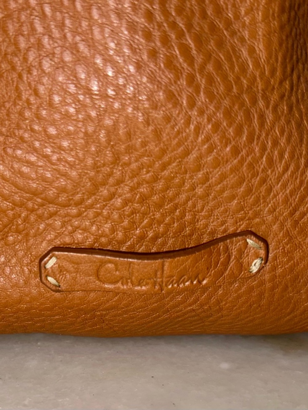 Cole Haan Heritage Village Double Handle Front Zip Tote British Tan Pebbled - Picture 5 of 11